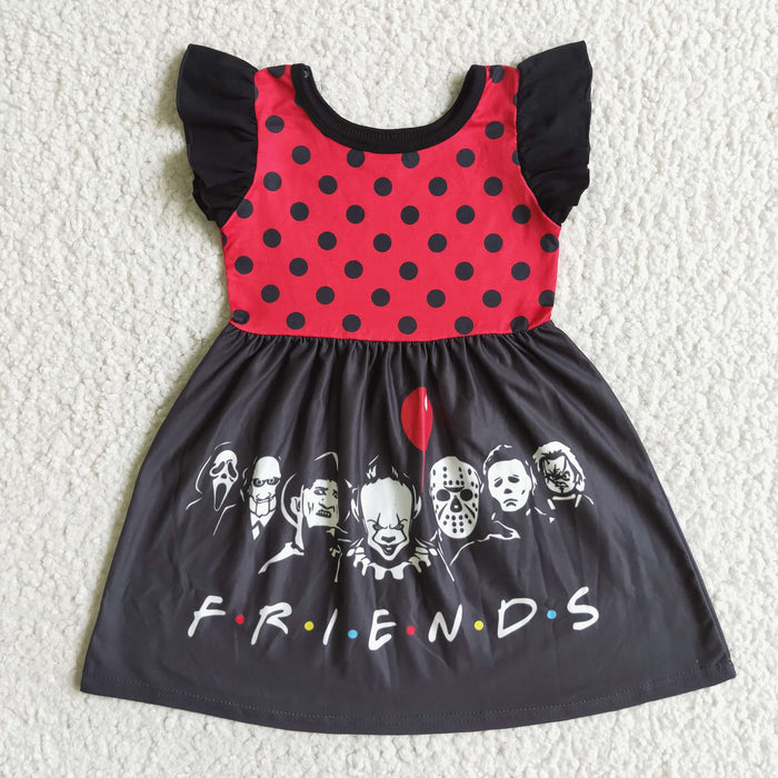 A3-3-1 Friends Girls Flutter Sleeve Halloween Dress