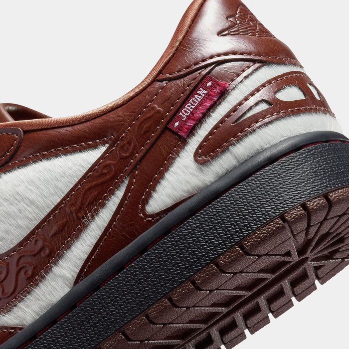 Air Jordan 1 Low Lunar New Year Womens Lifestyle Shoes (Light Chocolate/Light Chocolate/Black)