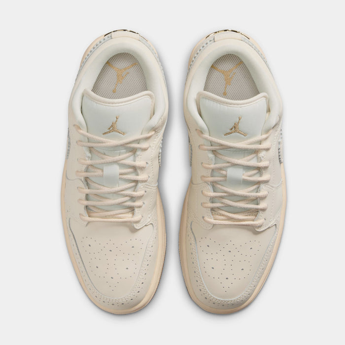Air Jordan 1 Low SE Womens Lifestyle Shoes (Chalk/Metallic Gold/Pearl White)