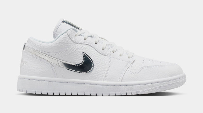 Air Jordan 1 Low SE Womens Lifestyle Shoes (White/White/Metallic Silver/White)