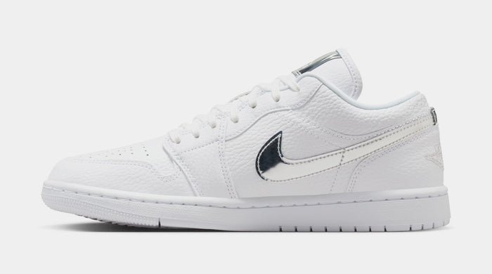 Air Jordan 1 Low SE Womens Lifestyle Shoes (White/White/Metallic Silver/White)