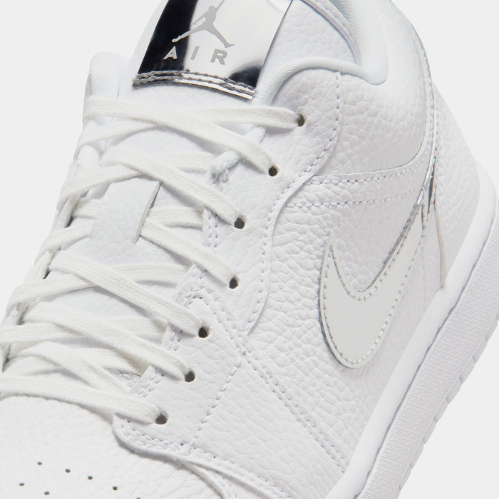 Air Jordan 1 Low SE Womens Lifestyle Shoes (White/White/Metallic Silver/White)