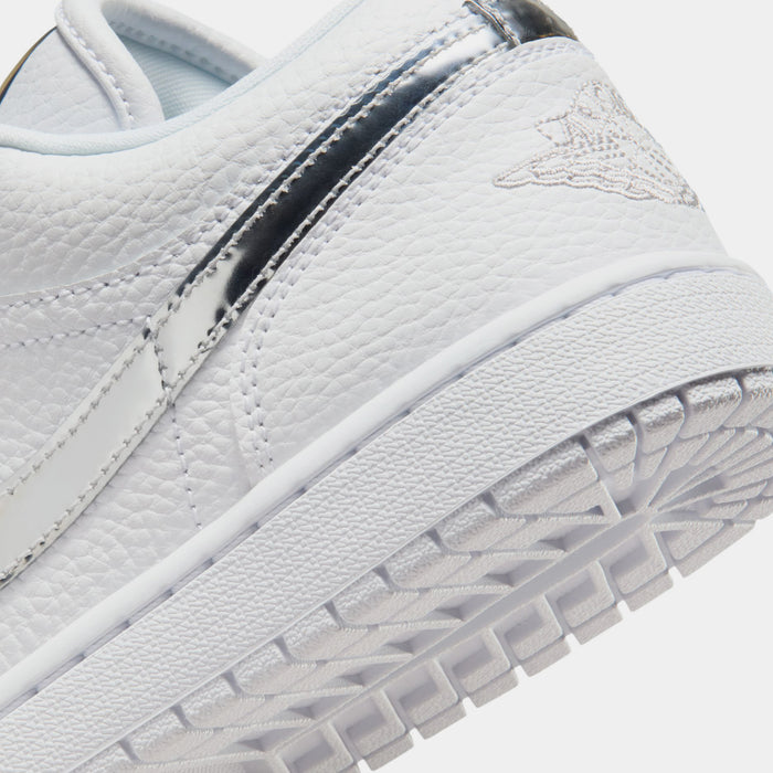 Air Jordan 1 Low SE Womens Lifestyle Shoes (White/White/Metallic Silver/White)