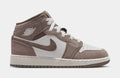 Air Jordan 1 Mid Grade School Lifestyle Shoes (Enigma Stone/Olive Grey/Summit White)