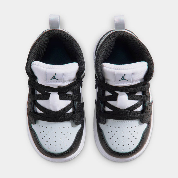 Air Jordan 1 Mid Infant Toddler Lifestyle Shoes (Black/Black/Aura/Squadron/Blue)