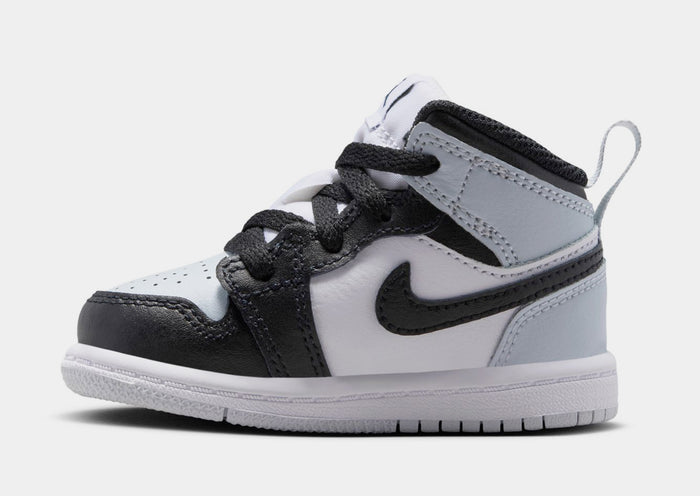 Air Jordan 1 Mid Infant Toddler Lifestyle Shoes (Black/Black/Aura/Squadron/Blue)