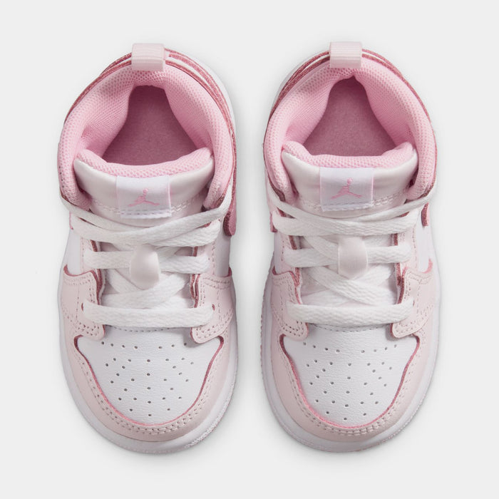 Air Jordan 1 Mid Infant Toddler Lifestyle Shoes (Pearl Pink/White/Medium Soft Pink)