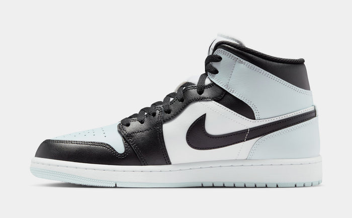 Air Jordan 1 Mid Mens Lifestyle Shoes (Black/Squadron Blue/Aura/White)