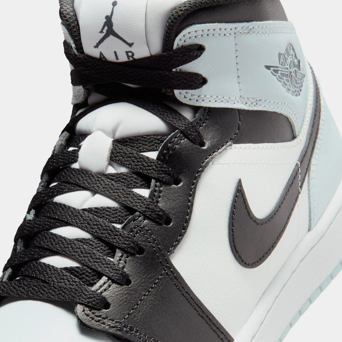 Air Jordan 1 Mid Mens Lifestyle Shoes (Black/Squadron Blue/Aura/White)