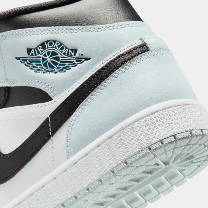 Air Jordan 1 Mid Mens Lifestyle Shoes (Black/Squadron Blue/Aura/White)