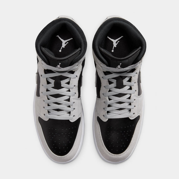 Air Jordan 1 Mid Mens Lifestyle Shoes (Light Smoke Grey/White/Black)