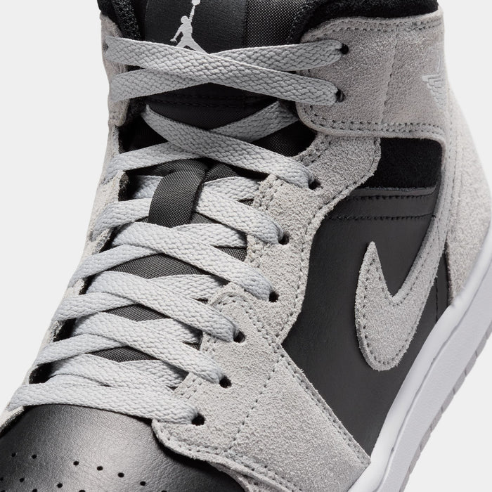 Air Jordan 1 Mid Mens Lifestyle Shoes (Light Smoke Grey/White/Black)