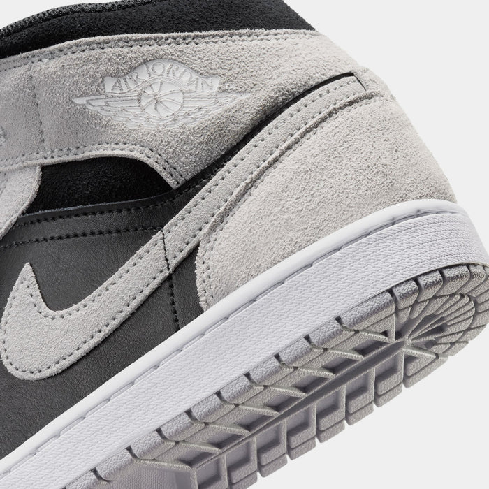 Air Jordan 1 Mid Mens Lifestyle Shoes (Light Smoke Grey/White/Black)