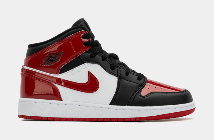 Air Jordan 1 Mid SE Grade School Lifestyle Shoes (Black/Varsity Red/White)