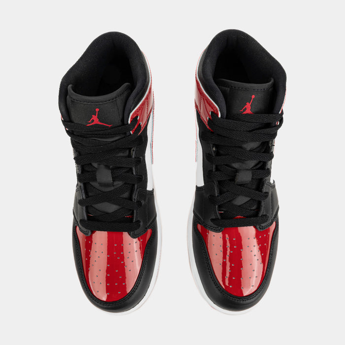 Air Jordan 1 Mid SE Grade School Lifestyle Shoes (Black/Varsity Red/White)