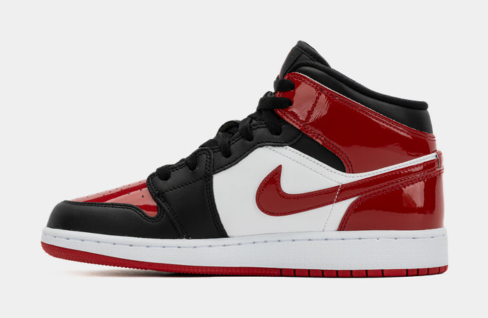 Air Jordan 1 Mid SE Grade School Lifestyle Shoes (Black/Varsity Red/White)