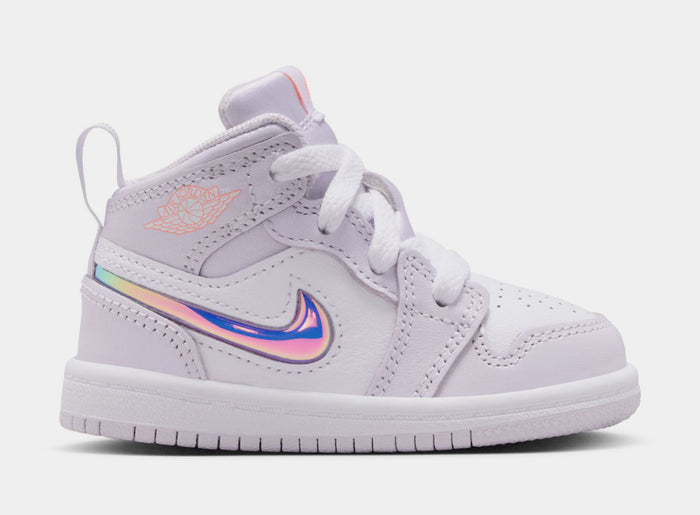 Air Jordan 1 Mid SE Infant Toddler Lifestyle Shoes (Barely Grape/Atomic Pink/White)