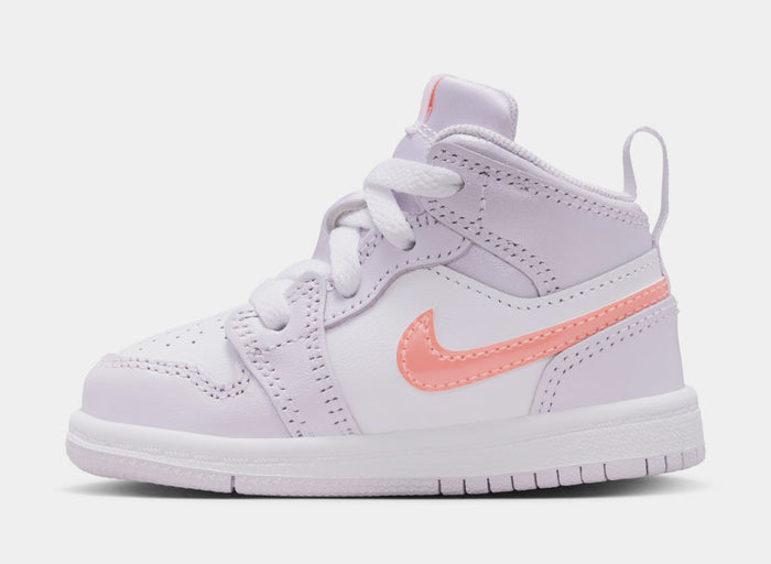 Air Jordan 1 Mid SE Infant Toddler Lifestyle Shoes (Barely Grape/Atomic Pink/White)