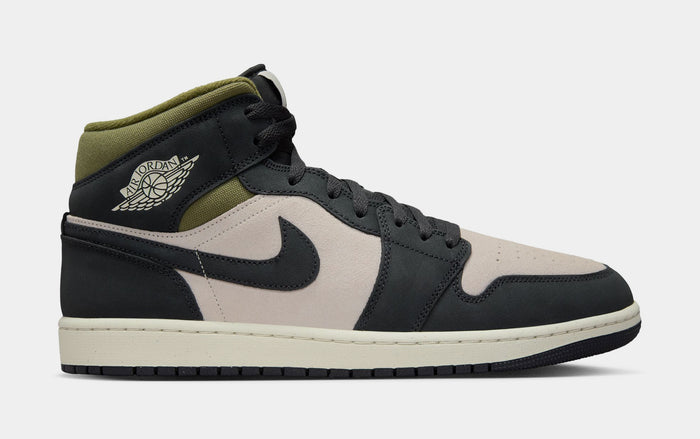 Air Jordan 1 Mid SE Mens Lifestyle Shoes (Light Orewood Brown/Medium Olive/Sail/Off Noir)