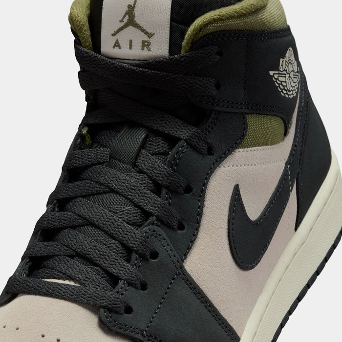 Air Jordan 1 Mid SE Mens Lifestyle Shoes (Light Orewood Brown/Medium Olive/Sail/Off Noir)