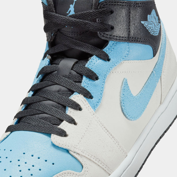 Air Jordan 1 Mid SE Mens Lifestyle Shoes (Summit White/Blue Chill/Black)