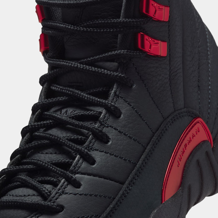 Air Jordan 12 Retro Bloodline Grade School Lifestyle Shoes (Black/Varsity Red) Free Shipping
