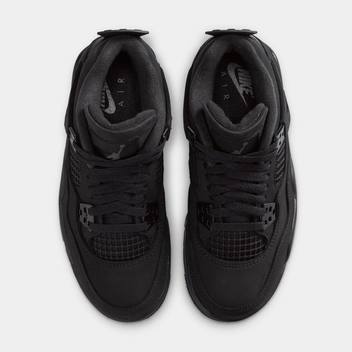 Air Jordan 4 Retro Black Cat Grade School Lifestyle Shoes (Black/Black/Light Graphite) Free Shipping