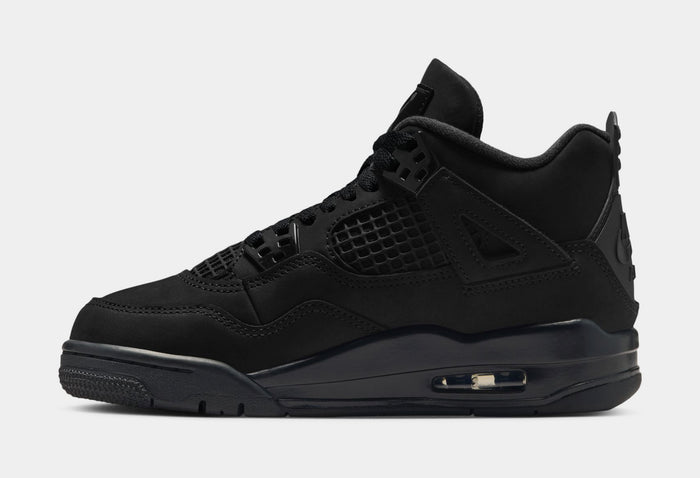 Air Jordan 4 Retro Black Cat Grade School Lifestyle Shoes (Black/Black/Light Graphite) Free Shipping