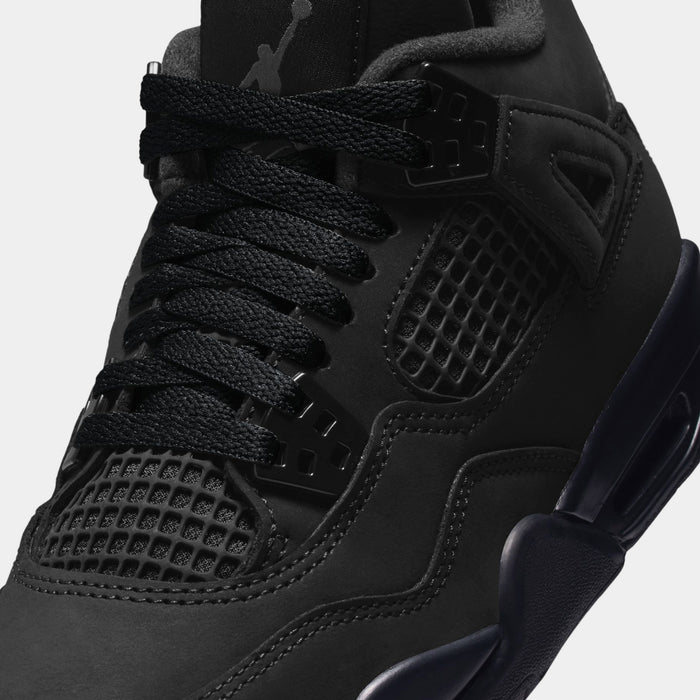 Air Jordan 4 Retro Black Cat Grade School Lifestyle Shoes (Black/Black/Light Graphite) Free Shipping