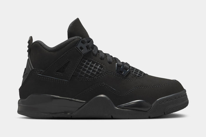 Air Jordan 4 Retro Black Cat Preschool Lifestyle Shoes (Black/Black/Light Graphite)