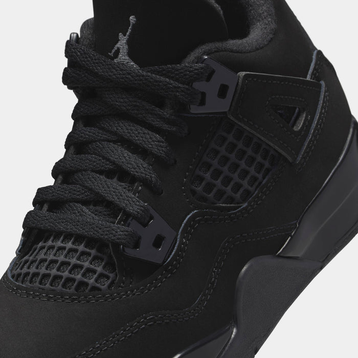Air Jordan 4 Retro Black Cat Preschool Lifestyle Shoes (Black/Black/Light Graphite)