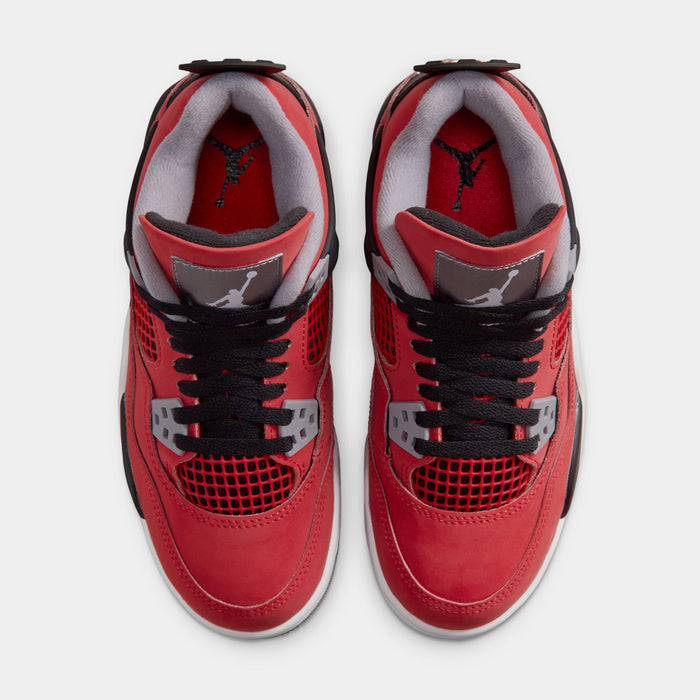 Air Jordan 4 Retro Toro Bravo Grade School Lifestyle Shoes (Fire Red/White/Black/Cement Grey)