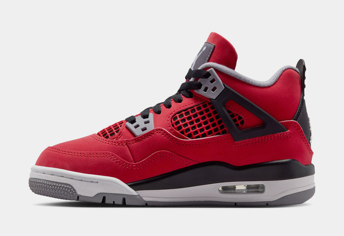 Air Jordan 4 Retro Toro Bravo Grade School Lifestyle Shoes (Fire Red/White/Black/Cement Grey)