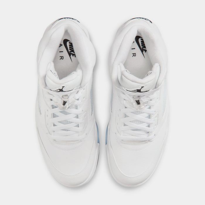 Air Jordan 5 Retro OG White Metallic Mens Lifestyle Shoes (White/Metallic Silver/Black)