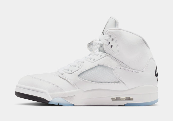 Air Jordan 5 Retro OG White Metallic Mens Lifestyle Shoes (White/Metallic Silver/Black)