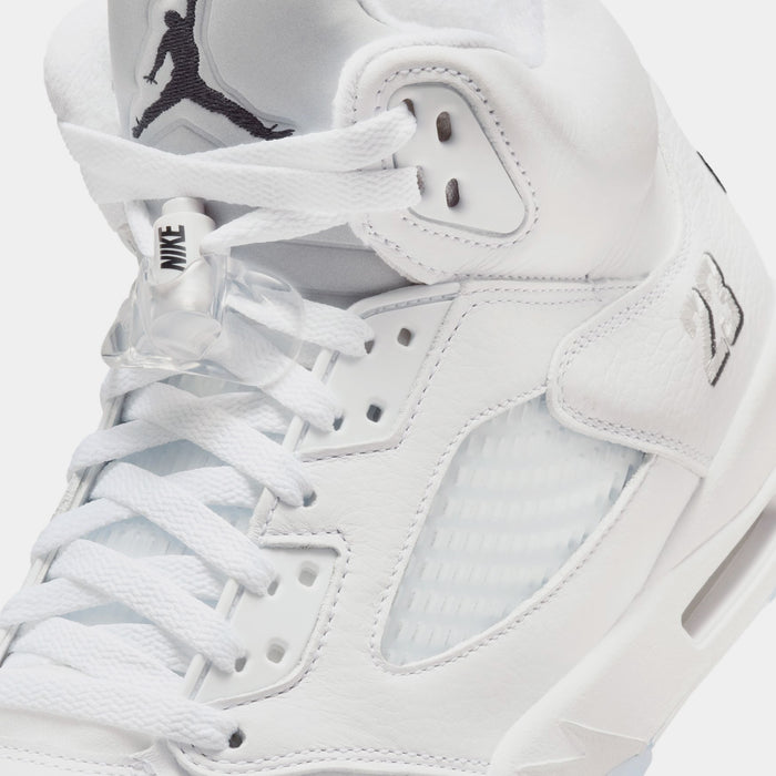 Air Jordan 5 Retro OG White Metallic Mens Lifestyle Shoes (White/Metallic Silver/Black)