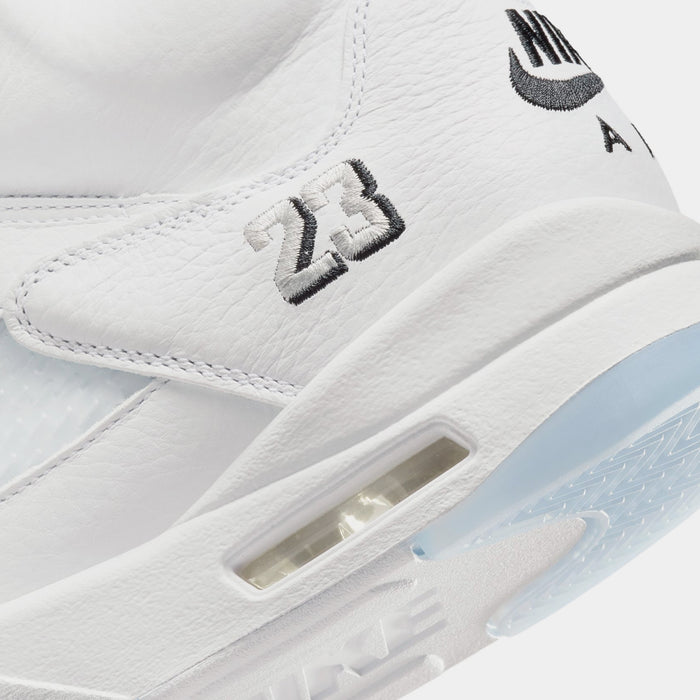 Air Jordan 5 Retro OG White Metallic Mens Lifestyle Shoes (White/Metallic Silver/Black)