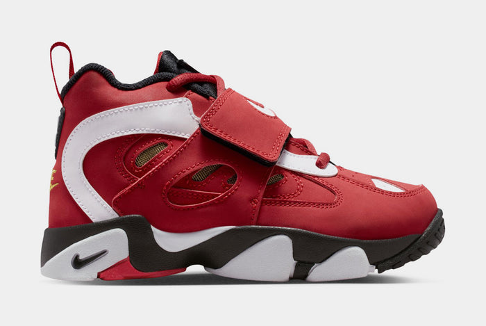 Air Diamond Turf II Prime Red Preschool Basketball Shoes (Prime Red/White/Black/Metallic Gold)