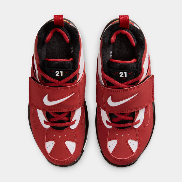 Air Diamond Turf II Prime Red Preschool Basketball Shoes (Prime Red/White/Black/Metallic Gold)