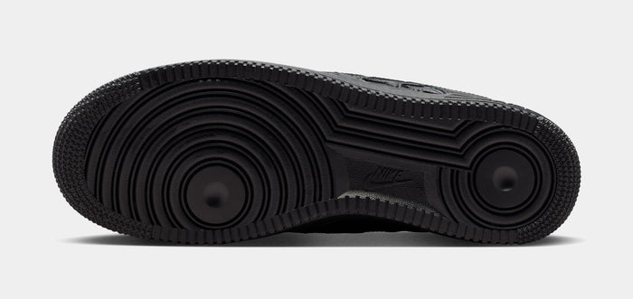 Air Force 1 Black Stars Mens Lifestyle Shoes (Black/Black/Metallic Silver)
