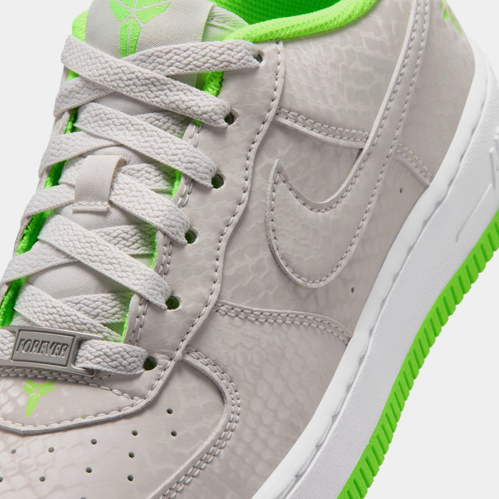 Air Force 1 Low Grade School Lifestyle Shoes (Vast Grey/Electric Green/White)