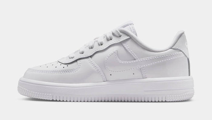 Air Force 1 Low Patent Leather Preschool Lifestyle Shoes (White)