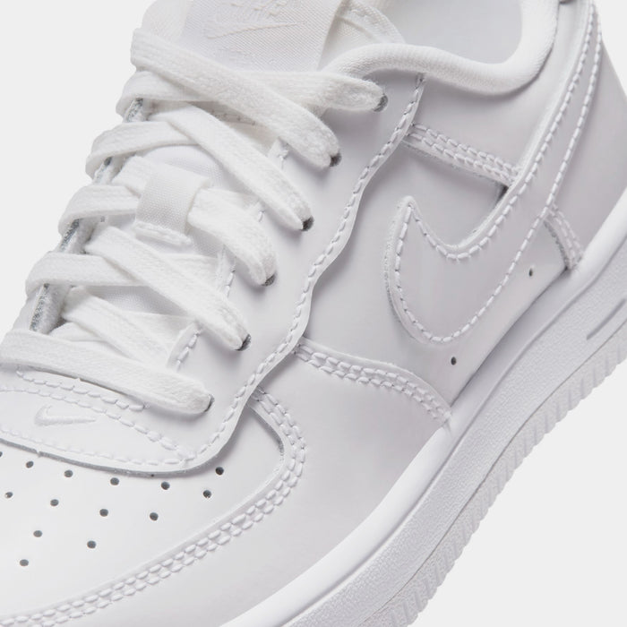 Air Force 1 Low Patent Leather Preschool Lifestyle Shoes (White)