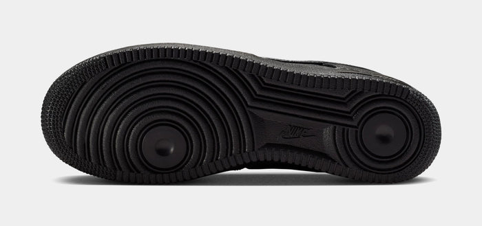 Air Force 1 Low Retro Black Leather Mens Lifestyle Shoes (Black)