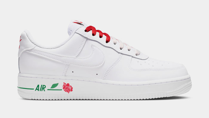 Air Force 1 Low Roses Womens Lifestyle Shoes (White/White/Sport Red/Pine Green)