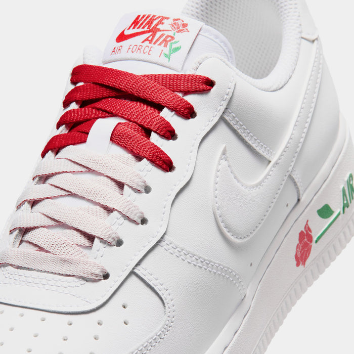 Air Force 1 Low Roses Womens Lifestyle Shoes (White/White/Sport Red/Pine Green)