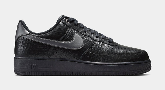 Air Force 1 Low Triple Black Croc Mens Lifestyle Shoes (Black/Metallic Dark Grey)