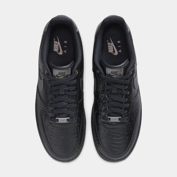 Air Force 1 Low Triple Black Croc Mens Lifestyle Shoes (Black/Metallic Dark Grey)