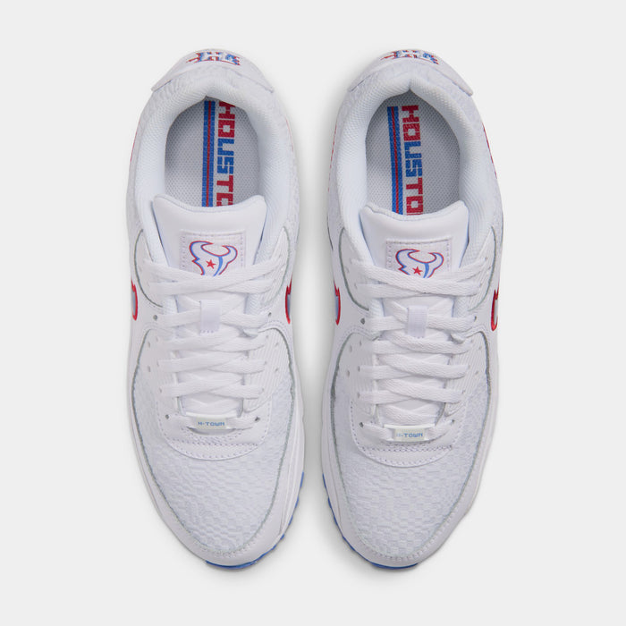 Air Max 90 Houston Texans Mens Running Shoes (White/Italy Blue/White)