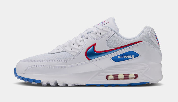 Air Max 90 Houston Texans Mens Running Shoes (White/Italy Blue/White)